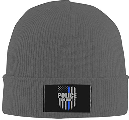 874 Beanie Winter Mütze, Polizei-K9-Flagge Mit Dünner Blauer Linie Warme Winter Mütze Atmungsaktivem Laufmützen Unisex Für Sports Geschenke Winter
