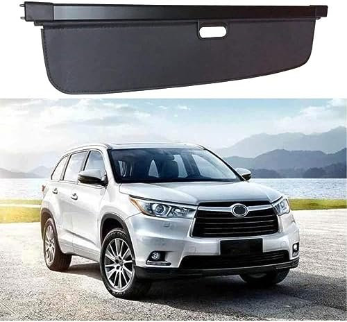 für Highlander 2010 2011 2012 2013 2014 Auto Laderaumabdeckung Kofferraumabdeckung Rollo Einziehbare Kofferraum Schutz Abdeckung Cargo Cover,Autozubehör.,A-Black