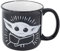 Elbenwald Star Wars The Mandalorian Tazza con motivo Grogu The Force Is Strong 400 ml 9 cm di altezza Ceramica Nera Bianca