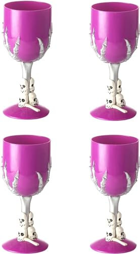 4 Pezzi Bicchiere da Vino Scheletro, Bicchieri con Teschio Fantasma di Halloween Bicchieri da Vino Scheletro Mano Calici Contenitore per Bevande Decorazioni di Halloween Arredamento da Colle