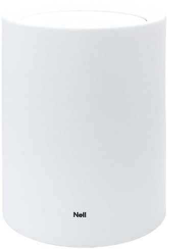 Nell 12L Mülleimer Büro Weiß Matt mit Schwingdeckel – Perfekt für Büro, Küche und Wohnzimmer, Vielseitiger Büropapierkorb, Langlebiger Kunststoff, Stilvoll und praktisch (Weiß, 12L mit Deckel)