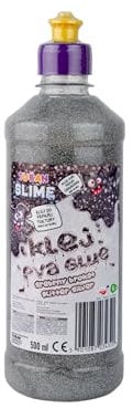 TUBAN Glittering PVA Glue for Slime 500 ml – Paper Glue – For Fun – Paper and Cardboard – Ideal for Making Slime – Decoupage – DIY – Silver