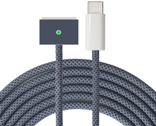 iPartsleader Braided 140W USB-C to Magnetic 3 Power Cable, Compatible with MacBook Pro M1/M2/M3 Pro/Max 14/16 2021/2022/2023 & MacBook Air 13.6/15.3 M2/M3 2022/2023/2024-6.6ft (Midnight)