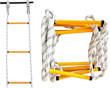 PNAJFUEL Strickleiter,Sicherheitsleiter,Strickleiter Notfall Feuer Flucht Leitern Outdoor Portable Kletterleiter Training Rettung Sicherheit Strickleiter/5M