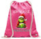 Rucksack bedruckt mit Spruch, Grinch Ich hasse Menschen, Hipster, Sportbeutel, Turnbeutel, Sprüche Jute Beutel, Zuziehbeutel mit Kordeln (Pink)