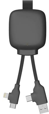 Cable Multi-Conectores USB 4 En 1 - Cargador Universal Y Batería Externa De 3000 mAh De Plástico Reciclado - Xoopar Gamma Lite Negro