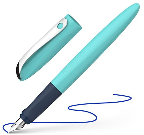 Schneider 162132 Wavy Füller (für Rechts- und Linkshänder, mit Anfängerfeder) türkis