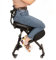 BLACK POINT O'KNEEL – Ergonomischer Kniestuhl mit Rückenlehne | Verstellbarer Kneeling Chair, Büro & Zuhause | gerade & Bequeme Haltung | Bezug aus Leinen Grau/Schwarz inklusive