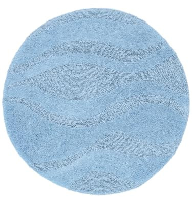 RugVista Breeze Badematte, Rund, Ø 70 cm, Hell Blau | Moderne, Niedriger Stapel, Maschinenwäsche, Oeko-Tex 100, Rutschfest, Badezimmer