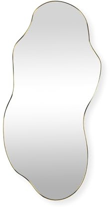 SensaHome Luciano Wandspiegel – Organischer Spiegel – Asymmetrisches Design – 120x60 cm – Gold