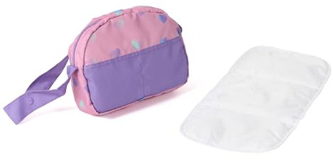 Bayer Chic 2000 - Wickeltasche für Puppen, Puppenwickeltasche, Puppenzubehör, Puppentasche, Herzchen, lila