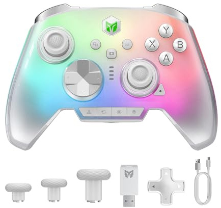 BIGBIG WON Rainbow 3 Wireless Controller 2000Hz Abtastrate Kapazitiver Joystick 16 mechanische Tasten 14 benutzerdefinierte RGB-Leuchten 6-Achsen-Gyrosensor Gamepad für PC/Switch 2/iOS/Android