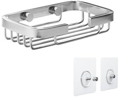 TATAY Shower Caddy Aluminium Holds up to 5 kg 100% Stainless | Shower Caddy Bathroom | Dimensions 9x3.2x14 cm | Quick Fix System | Supports 5 kg | Rectangular Shape, Chrome