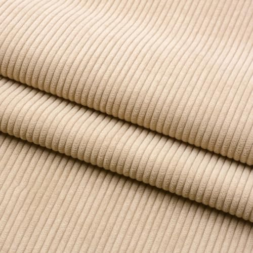 Vayliro 3m Cordstoff Breite 155 cm Cord Stoff Quiltingstoffe Dekostoff Meterware Bekleidungsstoffe für DIY Nähen Handwerk Kleidung Sofabezüge Hemd Jacke Hosen Sweatshirt Kissenbezüge,Beige