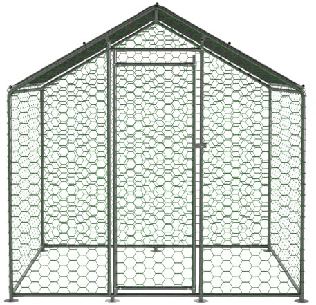Freilaufgehege 2x2x2m Hühnerstall 4 m² Kleintiergehege Auslauf mit Sicherheitsschloss und wasserdichtem PE-Dach für Hühner Kaninchen Enten & Kleintiere
