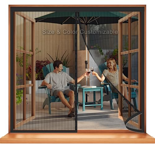 Fenêtre Moustiquaire Magnétique sur Mesure – Largeur Individuelle 50-200 cm, Fermeture Magnétique Puissante, Protection Anti-Insectes pour Porte d'Entrée & Balcon