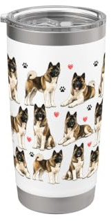 Motivo Akita americano Bicchiere termico in acciaio inox doppia parete