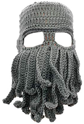 Stylish Unisex Knit Octopus Beanie Windproof Ski Mask Hat Cap Keep Face Warm Grey