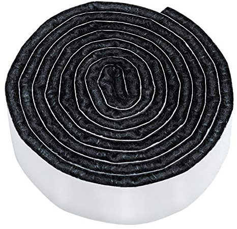 Adsamm® / Rouleaux de Rubans adhésifs en Feutre découpables/Noir / 19x1000 mm/Rouleaux/épaisseur 3,5 mm/Patins Feutre Auto-adhésifs de qualité optimale