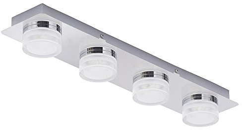 LITECRAFT Bolton Bathroom IP44 Rated LED Ceiling Light - Polished Chrome (4 Light, Spotlight Bar)