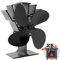 Maison & White Heat Powered Stove Fan | Silent Operation | Fireplace Wood & Log Burner | Log Burner Fire Fan | Increased Efficiency | Safe & Eco Friendly | Energy Saving | M&W (4 Blades)
