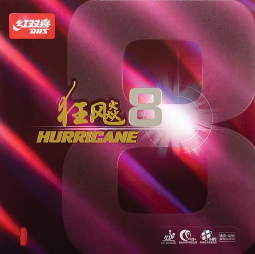 DHS Belag Hurricane 8 Soft 39°, rot, 2,1 mm