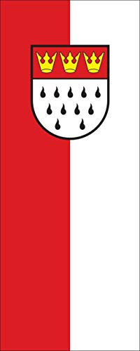 flaggenmeer® Flagge Köln 160 g/m² ca. 400 x 150 cm mit Hohlsaum für Ausleger