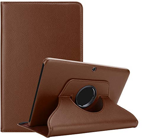 cadorabo Coque Tablette pour Samsung Galaxy Tab 3 (10.1 Zoll) P5200 en Brun Champignon – Housse Protection en Style Livre sans Auto Wake Up avec Stand Horizontal et Fermeture de Bande Élastique