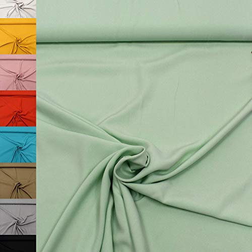 MAGAM-Stoffe Andrea Viskosestoff 100% Viskose Uni Oeko-Tex Meterware 50cm (08. Mint)