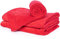 cosey - 3er Pack, Flauschiges Mikrofaser-Handtuch Größe S, 40x60cm, rot