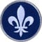 2 x Lilie Patch gestickt 45 mm/Aufbügler Aufnäher Patches Bügelflicken Applikation zum aufbügeln aufnähen Deko/Lile de France Adel Blüte Blume französisch Wappen/Club of Heroes (Blau)