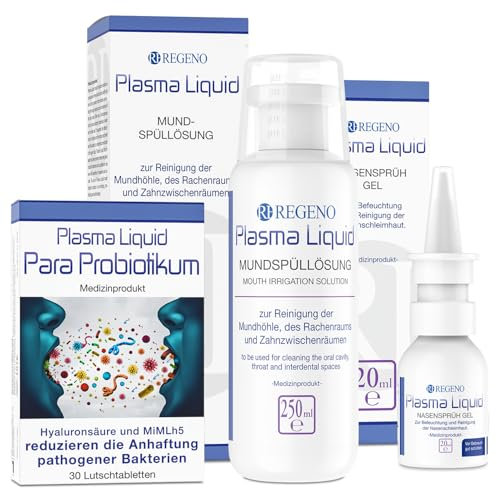 Plasma Liquid® Prophylaxe-Paket (Nasensprüh-Gel, Mundspüllösung und Para Probiotikum) 1 Stück