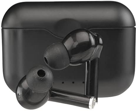 Denver TWE-37 True Wireless Bluetooth Kopfhörer mit Ladehülle, schwarz