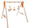 Hess Holzspielzeug 20039 - Spielgerät aus Holz, Nature Serie Pferd in Orange, für Babys, handgefertigter Spiel-Bogen mit Figuren und Rasseln, ca. 62 x 57 x 54,5 cm groß
