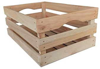Miller Holz Kiste - Holzkiste groß, stapelbar, robust und nachhaltig - Deko Kiste Holz - handgefertigte Obstkiste Holz, Kartoffelkiste zum lagern, Weinkisten Holz Vintage, Holzkiste 40x25 cm (L)