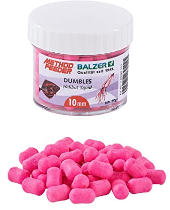 Balzer Method Feeder Dumbbells 10mm pink-Heilbutt-Tintenfisch 60g