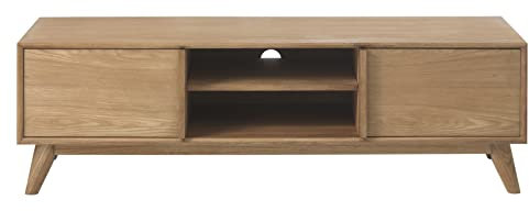 möbelando TV-Board RHO aus Eiche Furniert Natur Lackiert in Eiche Furniert Natur Lackiert. Abmessungen (B/H/T) 150x46x42 cm