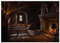wandmotiv24 Fototapete Mittelalter Raum Kamin Fantasy, XL 350 x 245 cm - 7 Teile, Wanddeko, Wandbild, Wandtapete, Wikinger Hocker Tisch Bank Kerze M6888