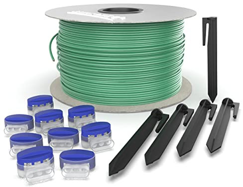 AUPROTEC Set di fili universali per robot tosaerba con cavo limitatore da 100 m + 200 picchetti + 20 connettori per cavi