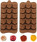 BURRSJ Rose Flower Shaped Silicone Chocolate & Ice Cube Tray - 2PCS, 15-Cavity Wax Melt Mold