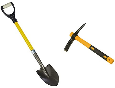Roughneck ROU68010 Round Pointed For Digging Mini Shovel 880mm/34½ & ROU64011 Micro Pick Mattock 14oz/400g
