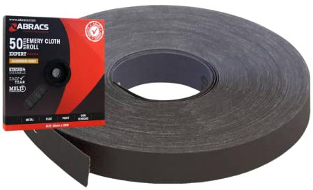 Emery Cloth Sandpaper Roll Abracs Fine Medium Coarse Aluminium Oxide (150 Grit, 1 Metre)