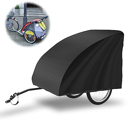 Faltgarage Für Fahrradanhänger, Kinderanhänger Abdeckung Fahrradanhänger, Universelle Hundeanhänger Lastenanhänger Abdeckung, Wasserdicht Plane Abdeckhaube Fahrradabdeckung 420d (140 * 88 * 92cm)