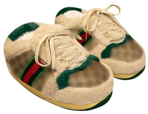 AQURIZE Sneaker Slippers for Men and Women, Cozy Warm Fleece Lined Home Plush Slippers Indoor Outdoor Non-Slip Fluffy Shoes