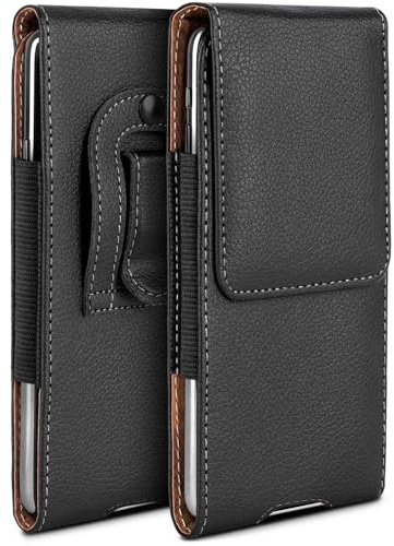 moex Plug Case für Samsung Galaxy S23 Plus Hülle mit Gürtelclip, Handy Gürteltasche PU Leder, Handyhülle zum Einstecken, Lederhülle Gürtel Schutzhülle Einsteckhülle Etui, Schwarz