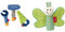 SIGIKID 41676 Greifling Werkzeug Set Play & Cool Mädchen und Jungen Babyspielzeug & 41179 Greifling Schmetterling Red Stars Mädchen und Jungen Babyspielzeug empfohlen ab Geburt grün