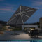 PURPLE LEAF Sombrilla Terraza Exterior 3 x 3 m con Luz LED, Sombrilla Jardin Grande con Rotación de 360° y 5 Ajustes de Inclinación, Sombrilla de Aluminio con Protección UV UPF 50+, Gris claro