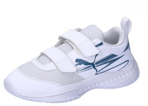 Puma Unisex Kinder Varion Ii V Jr Indoor Court Shoe, Puma White Blue Horizon, 32 EU