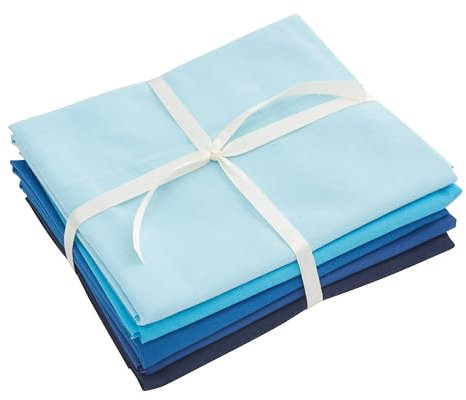 Stoffpaket Patchy Uni Hellblau-Marine