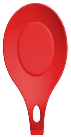 Soulnioi Repose-cuillère en silicone pour ustensiles de cuisine - Support de cuillère de cuisine pour cuillères, pinces, spatules - Rouge